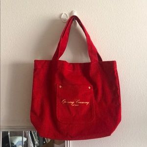Opening Ceremony Red Corduroy Big Pocket Tote